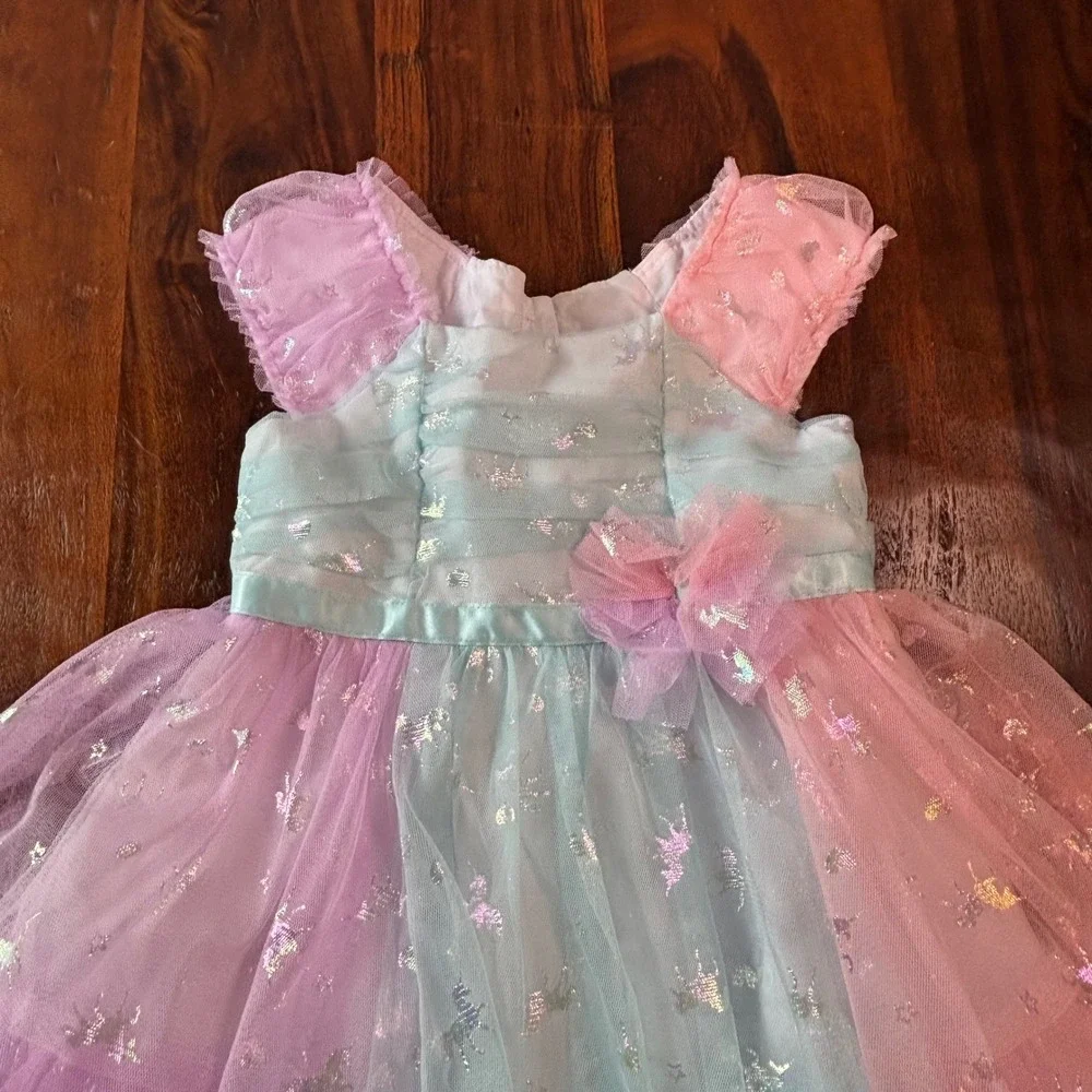 Jona Michelle Kids 2T Pastel‎ Rainbow Unicorn Tulle Party Dress CO7324 Pink Blue